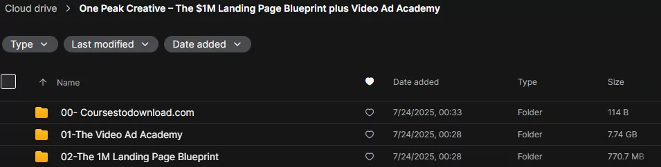 One Peak Creative – The $1M Landing Page Blueprint plus Video Ad Academy